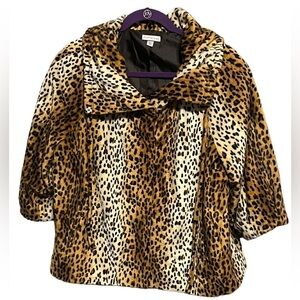 Mythology leopard print velour cropped jacket